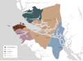 Map of Kwakʼwala dialects