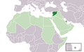 Map of Syria, Arab States. (Location Syria)