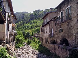 A view of the dry riverbed of the Rio Sec in La Brigue