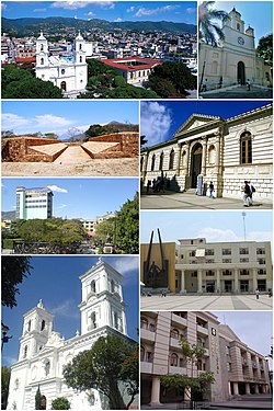 Above, from left to right: Downtown, Chilpancingo Francisco Assisi Church, Tehuacalco archaeological site, The Civic Plaza "First Congress of Anahuac", Chilpancingo Saint Mary Cathedral, Museo de Regional de Guerrero (Regional Museum of Guerrero), Chilpancingo City Hall and the judiciary.