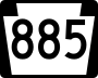 Pennsylvania Route 885 marker