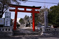 de torii van de Tamasakischrijn in Ichinomiya