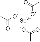 Structuurformule van antimoon(III)acetaat