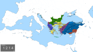 Никейская империя и её соседи в 1214 г.