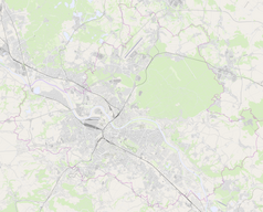 Mapa konturowa Drezna, blisko centrum u góry znajduje się punkt z opisem „Dresden-Klotzsche”