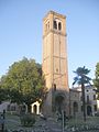 Mantua - Yayalar için üstü kapalı "Loggia di Giulio Romano" ve San Domenico can kulesi