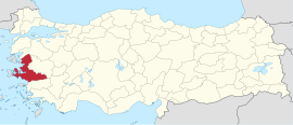 Location of the province within Turkey