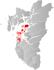 Lage der Kommune in der Provinz Rogaland