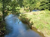 L'Aulne à Poullaouen juste en aval de sa confluence avec le Squiriou.