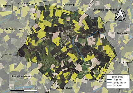 Carte orthophotographique de la commune en 2016.