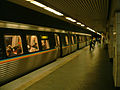 Southbound train at Civic Center (N2) Station