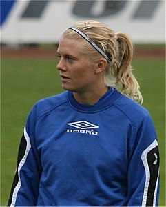 Solveig Gulbrandsen har flest mål, sesonger og kamper. Foto: Jarle Vines (2007)