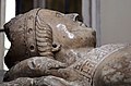 Swastikas on the vestments of the effigy of Bishop William Edington (d. 1366) in Winchester Cathedral