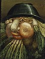 «Grønnsakshandleren» av italieneren Giuseppe Arcimboldos (1527–1593). Hans lekne portretter er uttrykk for en tidlig surrealisme og folkelig karikaturkunst.