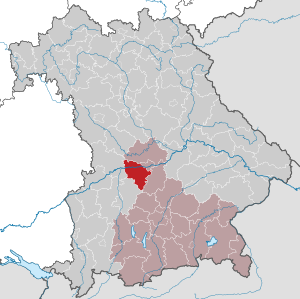 Li position de Subdistrict Neuburg-Schrobenhausen in Bavaria