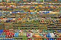 Image 3Aisles of packaged food in a Fred Meyer hypermarket in Portland, Oregon. A hypermarket is a combination of a supermarket and a department store.