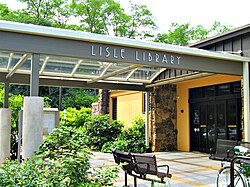 Lisle Library District entrance canopy.