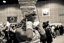 Black and white photograph of Honey Davenport posing