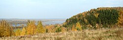 View of the Oka River near the village of Pozhoga, Vachsky District