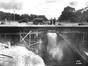 Nya Ålkistebron under uppförande, 1937.