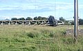 A demolished radio mast