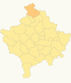 Locatie van de gemeente Leposaviq in Kosovo