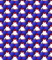 View of octahedral sheet of muscovite with ion sizes altered to emphasizing octahedral sites