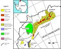 Geologische Karte vom Neuschwabenland mit dem Grunehogna-Kraton und seiner Umgebung