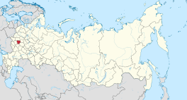 Die ligging van Toela-oblast in Rusland.