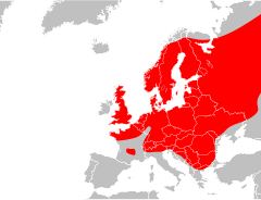 Distribuição geográfica da víbora-europeia-comum na Europa