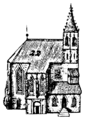 Zeichnung der oberirdischen Magdalenenkapelle im Jahre 1609