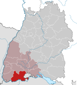 Elhelyezkedése Baden-Württemberg térképén