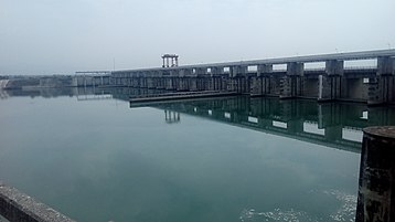 La vista de Yamuna des de Hathni Kund Barrage