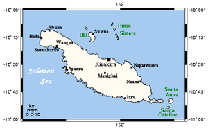 Location on Makira Island