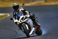 A Yamaha YZF-R1 998 cc (60.9 cu in) superbike.