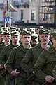 Russian soldiers wearing the plain patrol cap on Victory Day 2011 in St Petersburg.