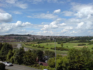 Uma vista de Caerleon a partir de Beechwood, Newport.