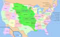 Image 8The modern United States, with Louisiana Purchase overlay (in green) (from History of Oklahoma)