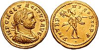 Retrach de Marcus Claudius Tacite sus una pèça de moneda