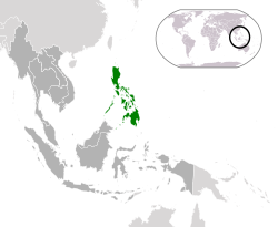 Location of the Philippines – green in ASEAN – gray