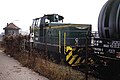 Lok ML 00605 mit Kesselwagen für das Kraftwerk Rudow im Bahnhof Teltowkanal, 1988