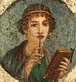 Image 26Woman holding wax tablets in the form of the codex. Wall painting from Pompeii, before 79 CE. (from History of books)