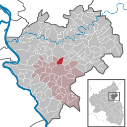 Läget för Hunzel i Rhein-Lahn-Kreis