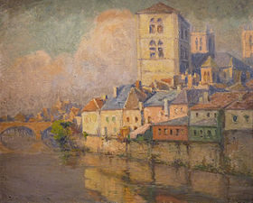 Huy (Belgique) (vers 1906), huile sur toile, Remiremont, musée Charles-Friry.