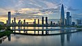 Skyline of Shenzhen Bay as viewed from Houhai Bridge in 2020.