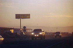 Glamis, California at dusk, November 2000