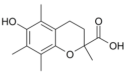 Struktur von 6-Hydroxy-2,5,7,8-tetramethylchroman-2-carbonsäure