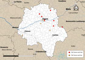 Carte des communes avec sites Seveso