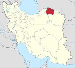 Location of North Khorasan province in Iran