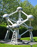 Une maquette de l'Atomium de Bruxelles, visible à Klagenfurt, en Autriche.